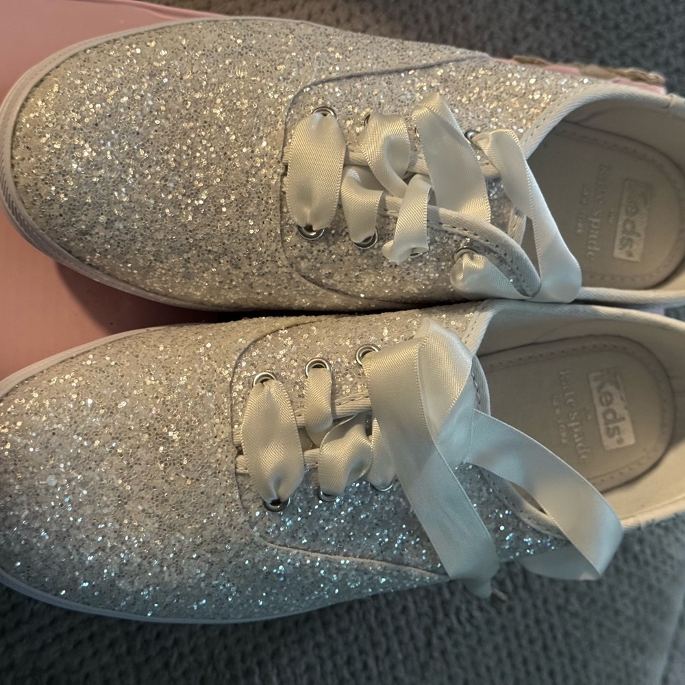 Keds Kate Spade White Glitter Sneakers